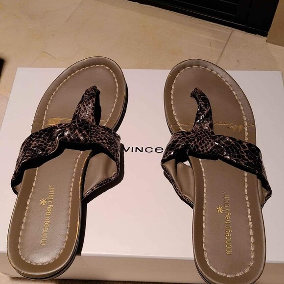 Montego Bay Club Designer Brown Sandals Size 9.5 - Picture 2 of 6